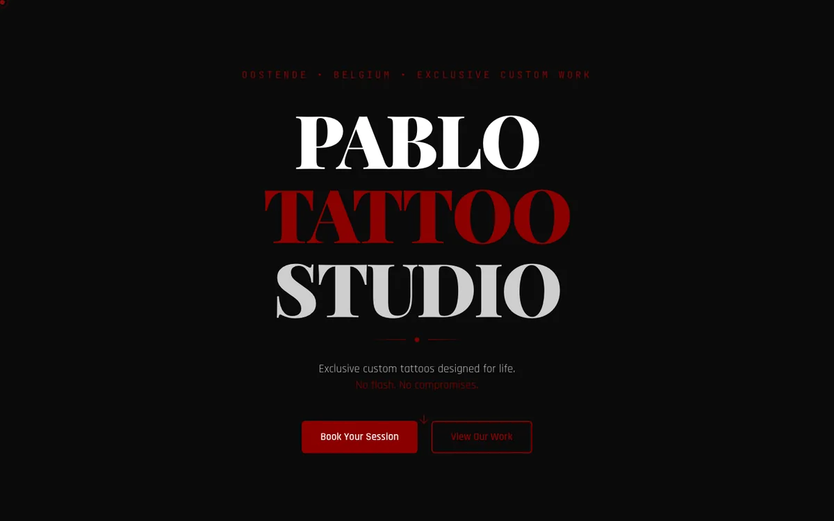 Website van Pablo Tattoo Studio
